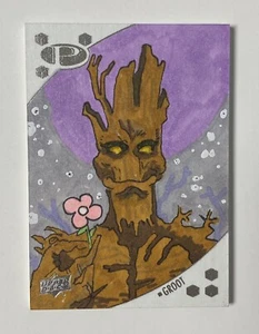 2017 UD Marvel Premier GROOT ART SKETCH CARD ARTIST: BRYAN MOSS 1/1 - Picture 1 of 2