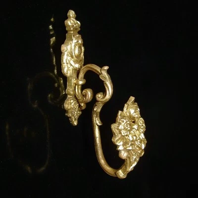 Antique French Gilded Bronze Small Ornament Hook Tieback Neoclassic Stamped 1 pc - Image 1 of 4