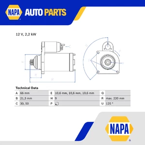 Starter Motor fits LAND ROVER DEFENDER L316 2.5D 98 to 07 Bosch NAD101240 - Picture 1 of 7