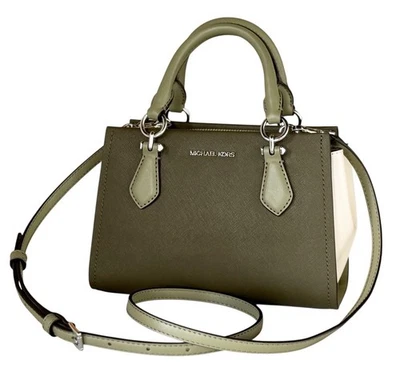 Michael Kors Marilyn SM Satchel Shoulder Crossbody Bag Color-Block Olive Multi - Image 1 of 4