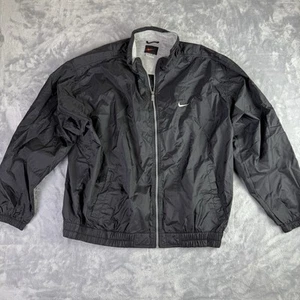 Chaqueta cortavientos Nike negra vintage con cuadros Nike grandes talla XL - Imagen 1 de 11