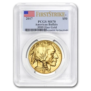 2017 1 oz Gold Buffalo MS-70 PCGS (FirstStrike®, Flag Label) - Picture 1 of 3