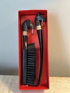 Vintage "For Good Grooming" Brush & Shoehorn set Horse head Japan with box - Picture 1 of 4