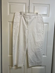 Neu mit Etikett Chico's Fly Front gerade kurze Hose Größe 2,5 US 14 gestreift Alabaster - Bild 1 von 11