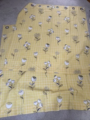 NEXT yellow Floral Curtains. 135x137cm - Image 1 of 4