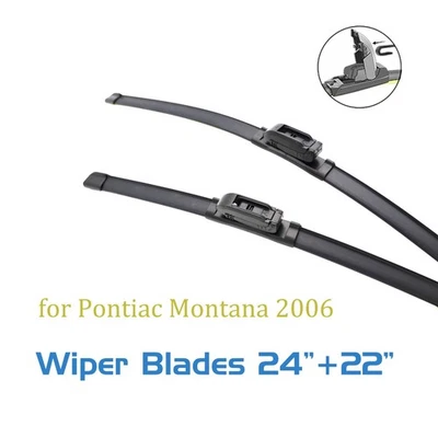 2,Windshield Wiper Blades 24 22 For Pontiac Montana 2006 Front J-hook All Season Foto 1 de 4