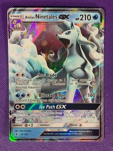 Pokemon TCG Alolan Ninetales GX 22/145 SM Guardians Rising Holo Ultra Rare LP - Picture 1 of 2