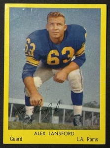 1960 Bell Brand Potato Chips Alex Lansford #8 Los Angeles Rams *Read* - Picture 1 of 3