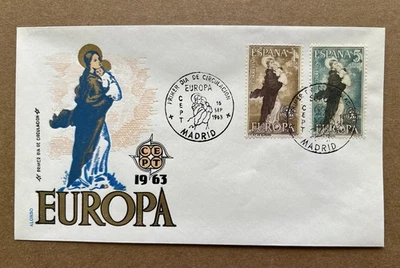 1963 Spain Europa CEPT Madonna FDC First Day Cover - Image 1 of 4