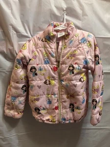 Kids Disney Princess Puffy Jacket Girls 5/6 - Picture 1 of 4