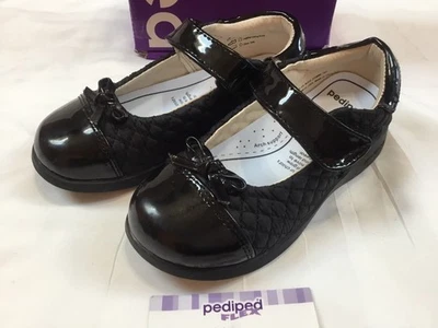 Zapatos Pediped Naomi Mary Jane Cuero Flexible Niño Pequeño Talla 10-10.5 Negros Foto 1 de 4