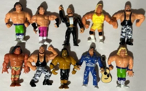 Lot of x10 Vintage WWF Hasbro Wrestling Figures with Complete Honky Tonk Man WWE - Foto 1 di 9