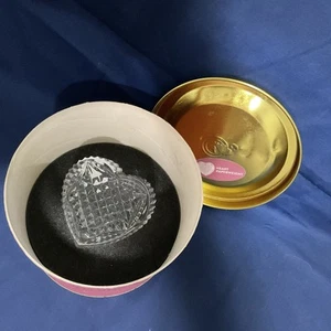 Fermacarte vintage Waterford Giftology cuore cristallo con scatola originale - Foto 1 di 10