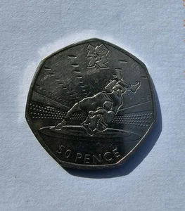 2011 London Olympics 50p coin in good crculated conditionWrestling Design - Picture 1 of 2