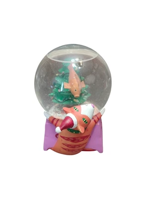 Vintage 1994 Neiman Marcus Christmas Musical Cat Fish Tree Snow Globe - Image 1 of 4