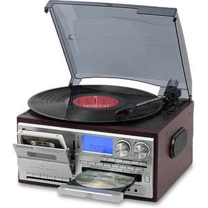 LoopTone Vinyl Record Player 10 in 1 3 Speed Bluetooth Vintage Turntable CD Cass - Picture 1 of 6