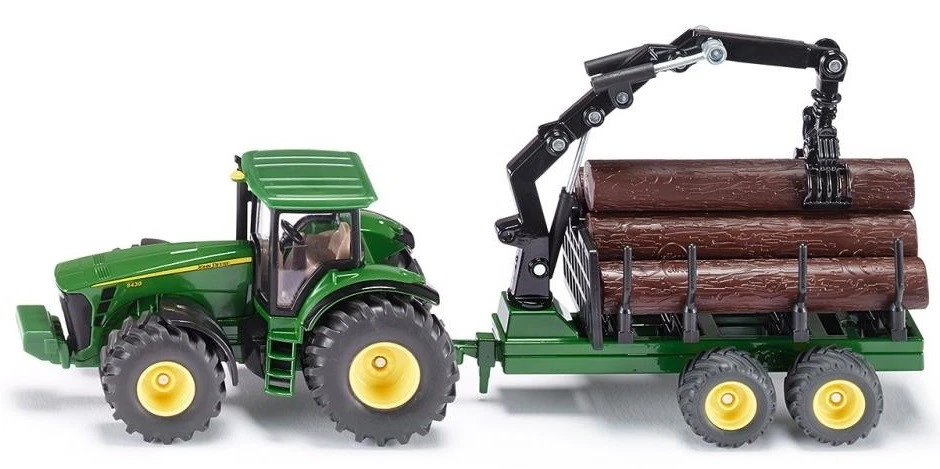SIKU - JOHN DEERE 8430 con rimorchio forestale Ech:1/50 - 1/50 - SIK1954 - Immagine 1 di 3