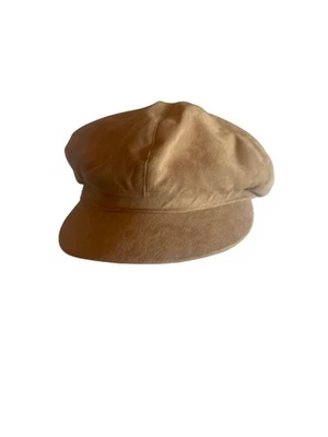 Gorra de noticiero de gamuza sintética tostada con ala resistente y forro de algodón suave Foto 1 de 4