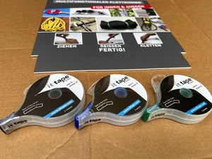 Klettband It-Tape 2 m Nylon  3 Stück  Schwarz Grün Blau / Klettbinder N1 / Reg9a - Bild 1 von 9