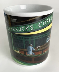 Vtg Starbucks Nighthawks Night Café Diner Scene Chaleur Coffee/Tea Cup - Foto 1 di 8