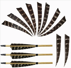 Plumaje de flecha 50X 5 pulgadas RW corte escudo plumas naturales para flechas DIY - Imagen 1 de 10