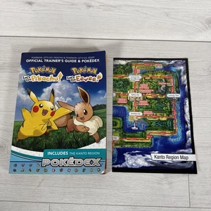 Pokémon Let’s Go Pikachu & Eveee Official Trainer’s Guide Book with Map - Imagen 1 de 10