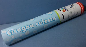 NASCITA BATTESIMO BIMBO CANNONE SPARA MESSAGGI CICOGNA AZZURRA CELESTE 30 cm. - Foto 1 di 1