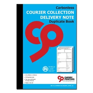 Cherry NCR Courier Collection/Delivery Note Duplicate Book A5 50 sets - Picture 1 of 3