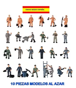 HO SCALE TRAINS 1:87 LOT OF 10 PIECES HUMAN FIGURES WORKERS WORKERS - Picture 1 of 1