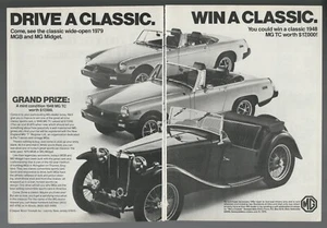 1979 MGB & MIDGET 2-page advertisement, British Leyland print ad win a ’48 MG TC - Picture 1 of 3