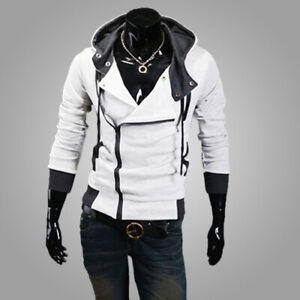 Fashion Mens Jacket Creed Hoodie Cool Slim For Assassins Cosplay Costume Lot