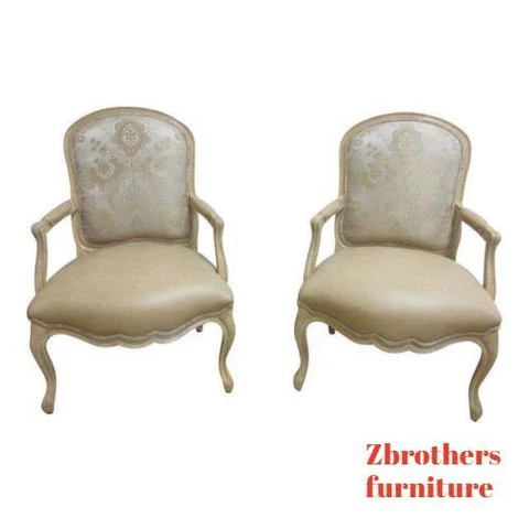 2 Vintage Custom Leather Italian Carved Fireside Lounge Club Chairs Louis XV A Cover