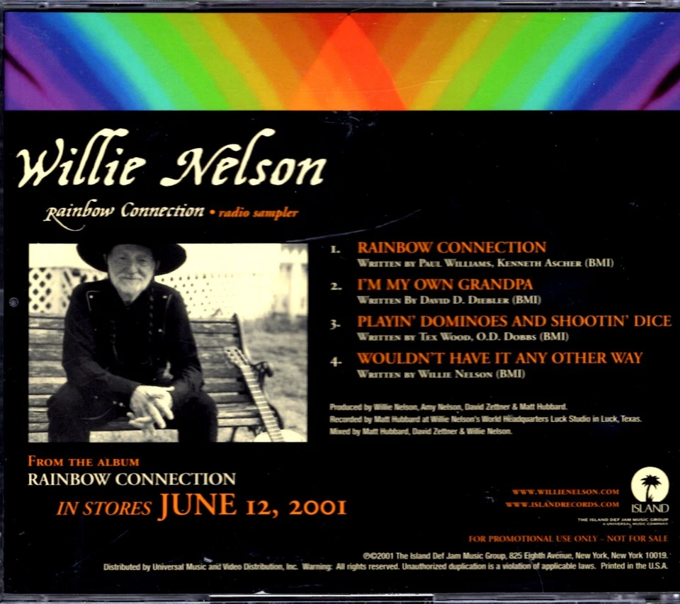 Willie Nelson - Rainbow Connection Radio Sampler - PROMO CD Single - Image 1 of 1