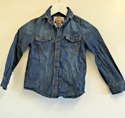 Next Kids Unisex Denim Jean Shirt Jacket Age 6 Blue Casual Lightweight Layering - Image 1 of 4