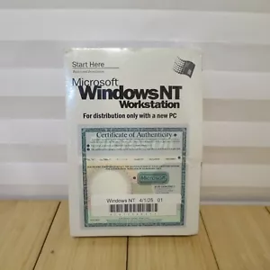 NOS Microsoft Windows NT Workstation 4.0 SP3 CD-ROM, 3.5 Floppies, Manual & COA - Picture 1 of 5