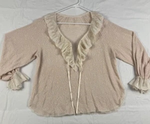 Maidenform Pajama Set Top and Bottom, Size Large, Pink/Blush with Ruffles - Picture 1 of 18