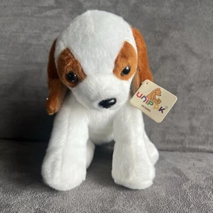 Puppy Dog Spaniel Plush 8” Unipak Designs White Brown So Soft - Picture 1 of 15