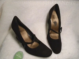 Women's Bass Size 8.5M Brown Leather Suede Wedge High Heels - Picture 1 of 7