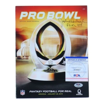 2015 Pro Bowl Full Ticket PSA & Program Signed by John Harbaugh 1 Inscription! - Image 1 of 3