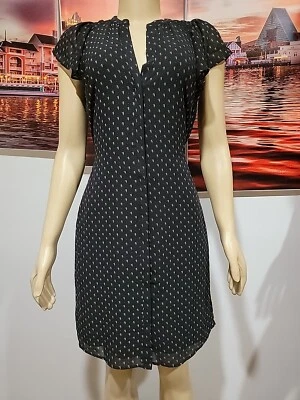 Vestido para mujer H&M negro estampado EE. UU. 4 manga acampanada nuevo con etiquetas #C Foto 1 de 4