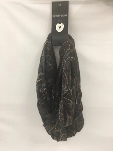 Infinity Scarf Brown Blue Beige Paisley - Picture 1 of 7