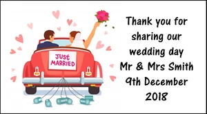 48 Wedding Stickers Personalised Party Labels Favours Sweet Bags Thank You .. - Picture 1 of 3