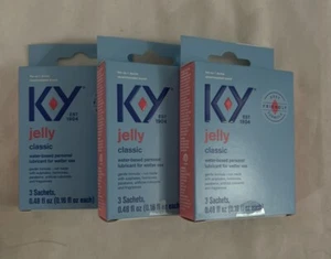 LOT of 3 K-Y Water Based Jelly Lube - Pack of 3 Satchet - Picture 1 of 1