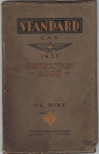 Standard Big Nine Saloon Tourer 1933 Original Owners Instruction Book (Handbook) - Picture 1 of 1