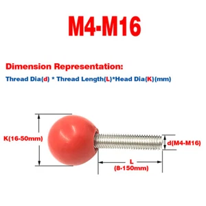 304 Stainless Steel Ball Head Handle Screw / Bakelite Ball Hand Screw M4-M16 - Picture 1 of 12