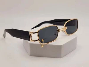 Beliebte modische kleine rechteckige Damen Luxus Sonnenbrille Vintage Punk - Bild 1 von 12