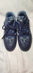 Louis Vuitton Mens Trainer Sneakers Monogram DENIM Multicolor Size 7/US 9 FD0281 - Picture 1 of 16