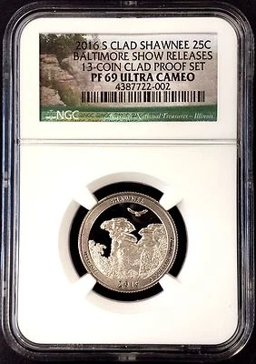 2016 S Proof Shawnee Quarter, NGC PF 69 Ultra Cameo, Baltimore Show Releases! - Image 1 of 4