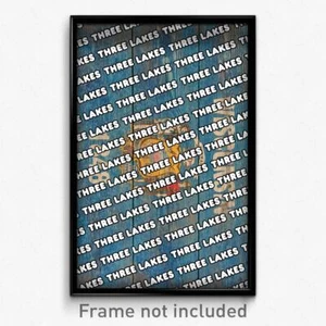 Three Lakes Wisconsin Poster (WI City Souvenir 11x17 Town Print) - Bild 1 von 1