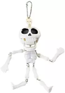 Skeleton On Pull Cord With Chattering Teeth Halloween Accessory 22cm x 9cm - Picture 1 of 1